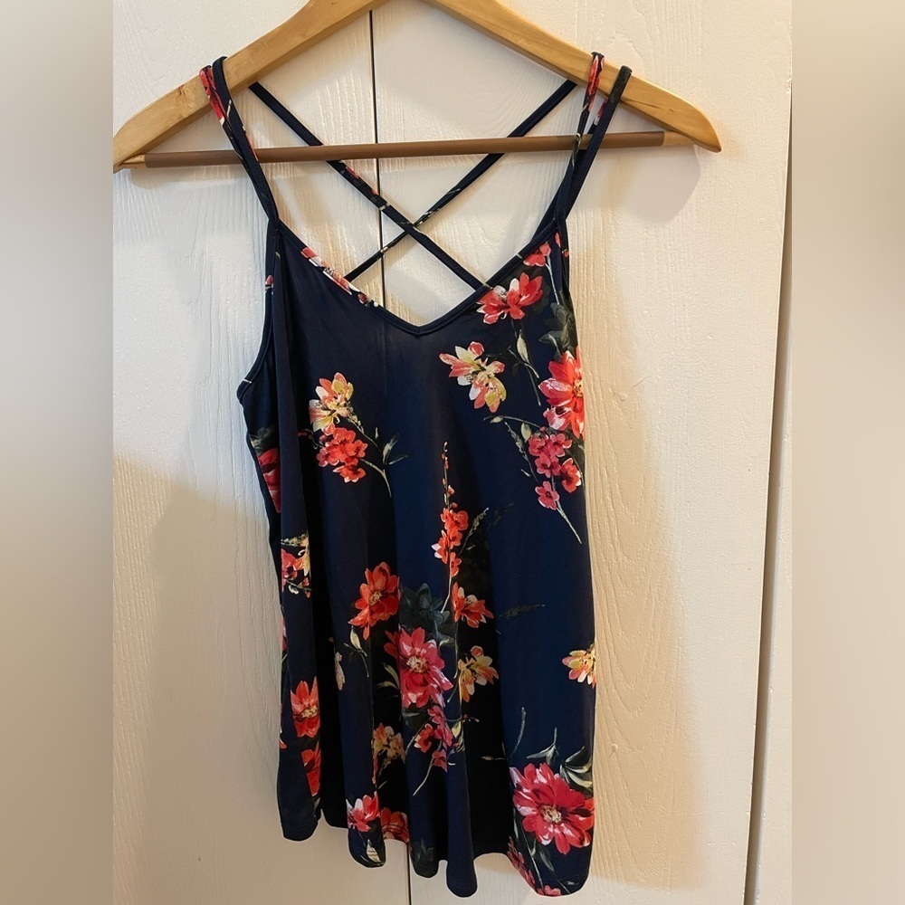 Papermoon Floral Strappy Top - Navy